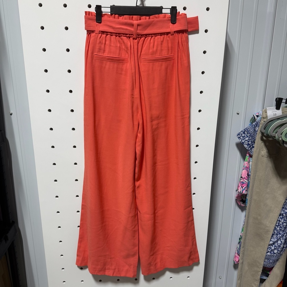 NWT Ann Taylor Coral Wide-Leg Pants with Belt Size S - Picture 2 of 3